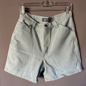 Wrangler Women’s High Waisted 90’s Light Blue-Green Jean Shorts